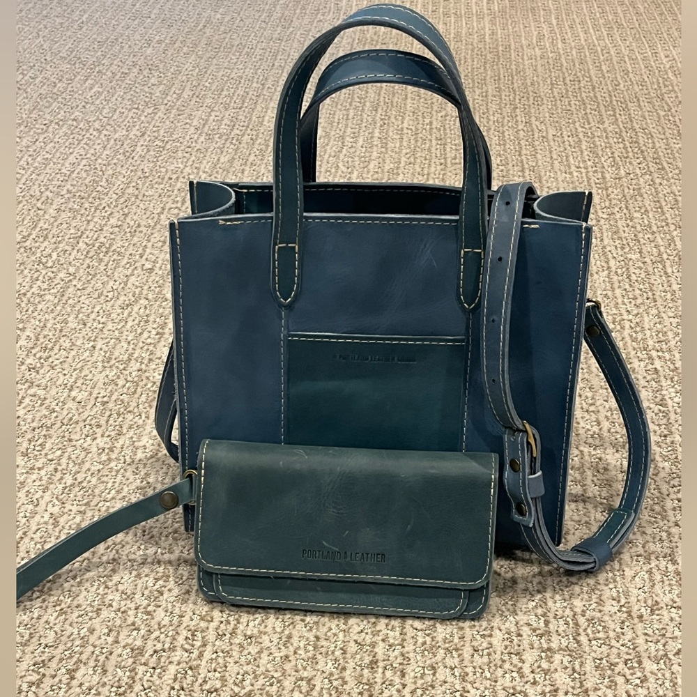 Lola Smooth Leather Zipper Crossbody with matching Lily Wristlet